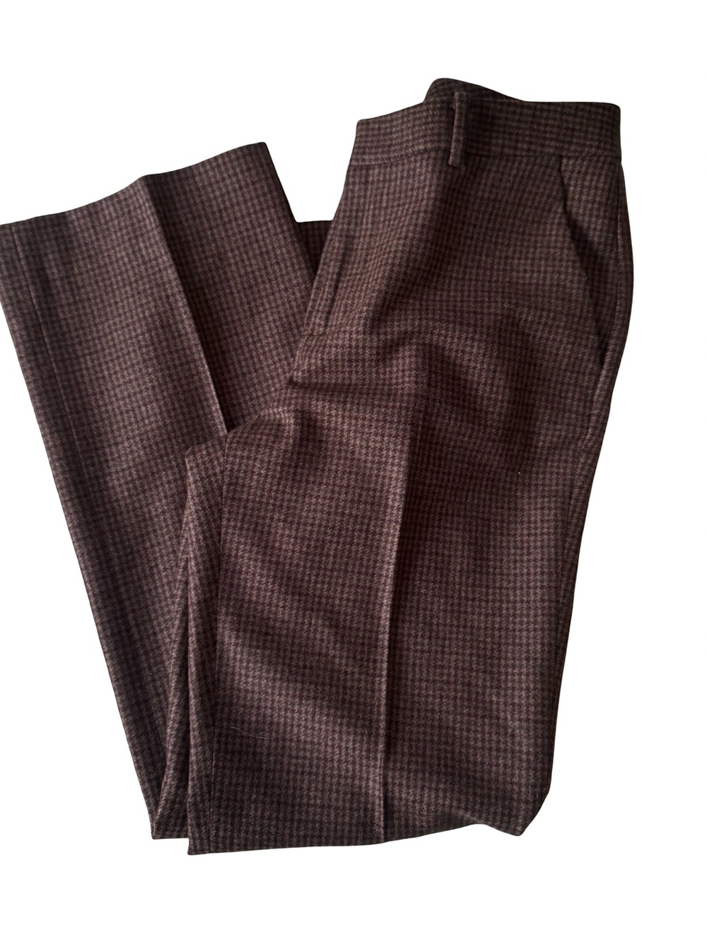Lauren Ralph Lauren Women's Brown Plaid 100% Wool Pants Size 4 Petite